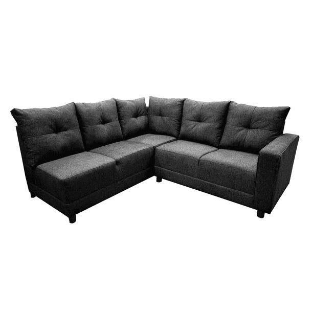 Sala Esquinera en U El Bazar Store Hera Gris Oxford 160x275x215 cm, 4 Salas en 1, Tela Lino nacional, Modular