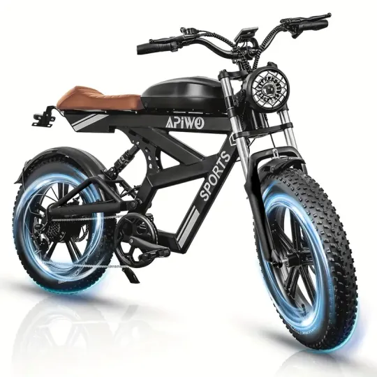 Bicicleta eléctrica con neumáticos gruesos Bicicleta eléctrica con motor sin escobillas de 750 W, batería extraíble duradera de 48 V y 15 Ah, velocidad máxima de 20 mph, adecuada para deportes al aire libre y campamentos