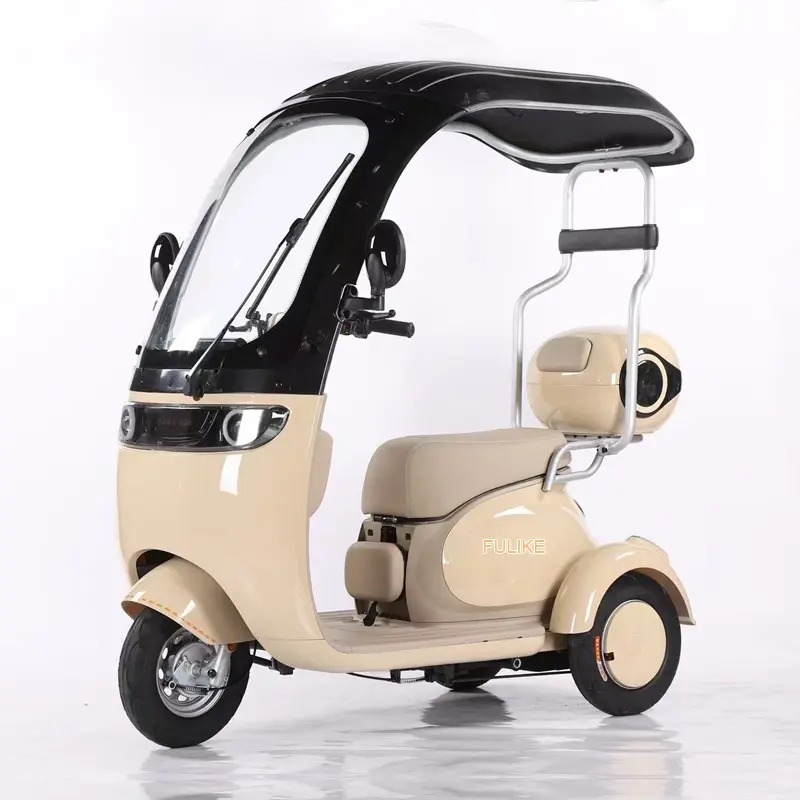¡Gran oferta! Triciclo eléctrico de movilidad de 3 ruedas, con neumáticos 300-8 y techo.