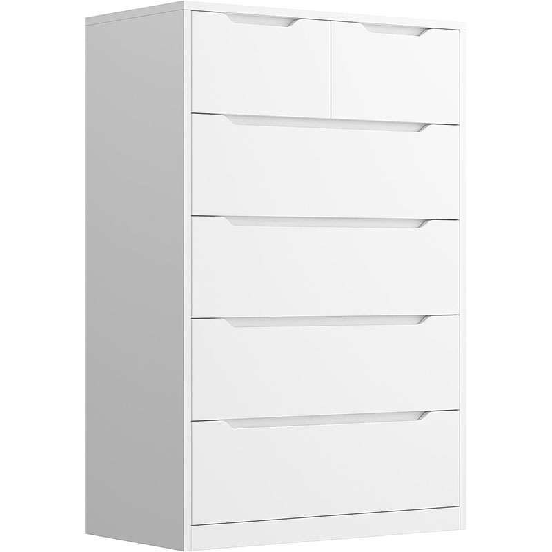 UNKKS Cajonera para Recamara para Hogar Y Oficina, Cómoda de 6 Cajones de Madera y riel de Metal Liso,Cómoda de Madera Grande y Cómoda para Recámara 70 * 40 * 110CM (Negro)