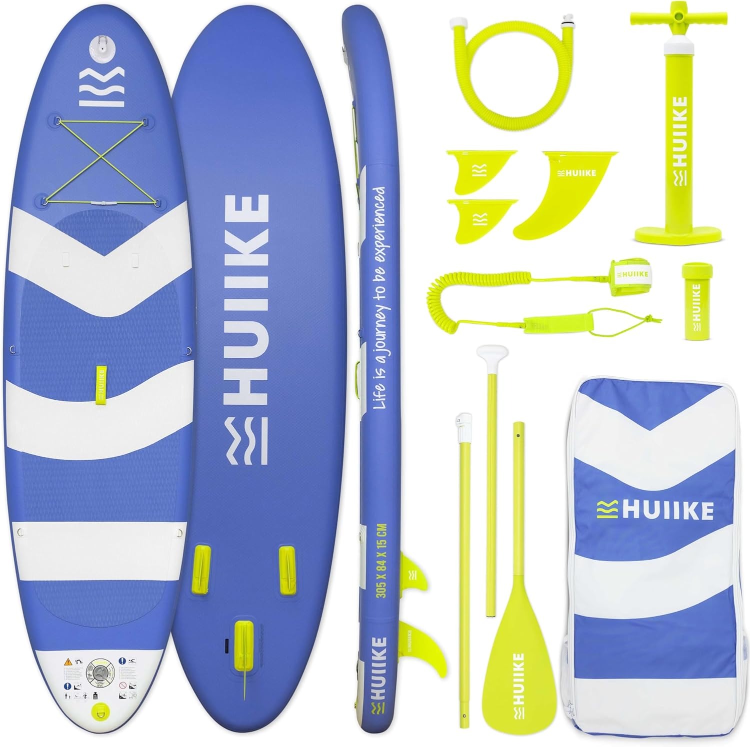 Tabla de remo inflable con accesorios de primera calidad - HUIIKE | Tablas de remo inflables para adultos con asiento de kayak y remos 2 en 1 | Tabla de remo de pie, gran resistencia a la estabilidad