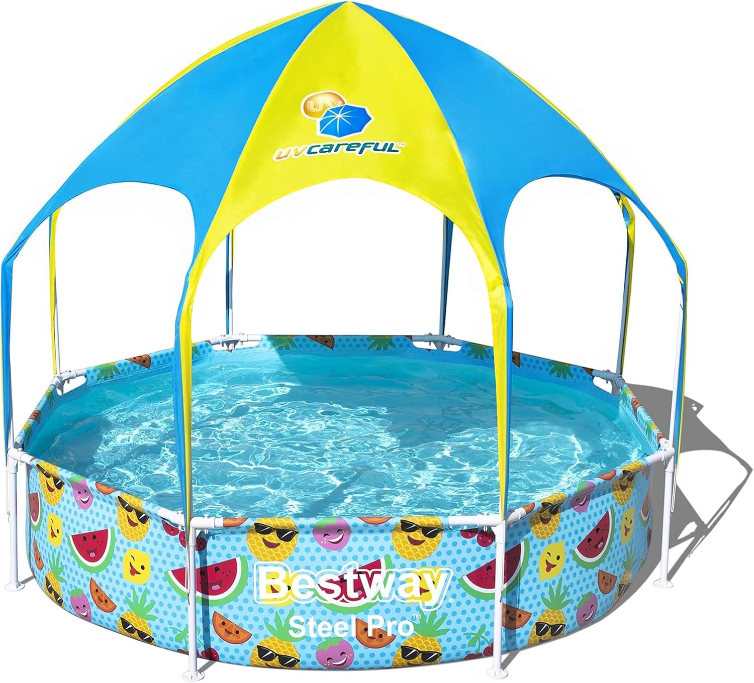 Bestway Alberca Infantil Rigida Redonda con Toldo, 2.44 x 51 cm