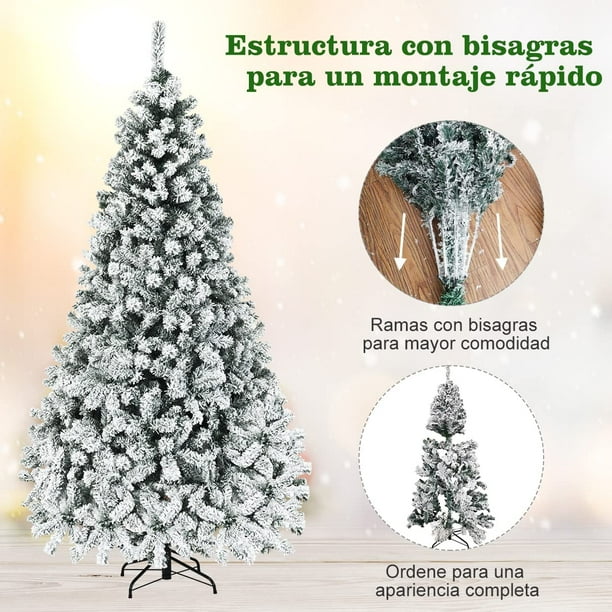 Costway 2,25m Árbol de Navidad con 1010 Ramas y 450 luces LED Ideal Como Decoración para las Fiestas Costway Modern