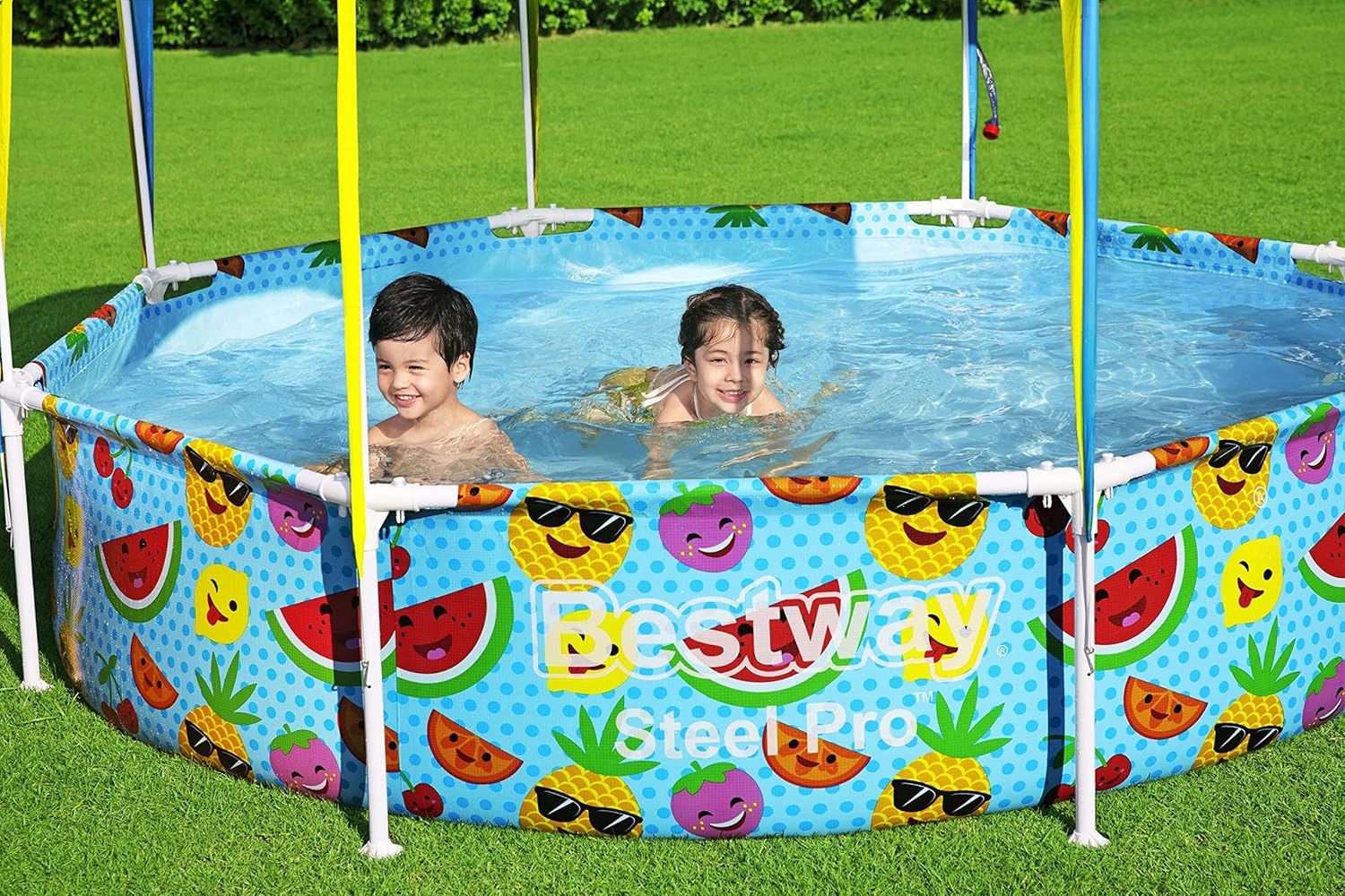 Bestway Alberca Infantil Rigida Redonda con Toldo, 2.44 x 51 cm