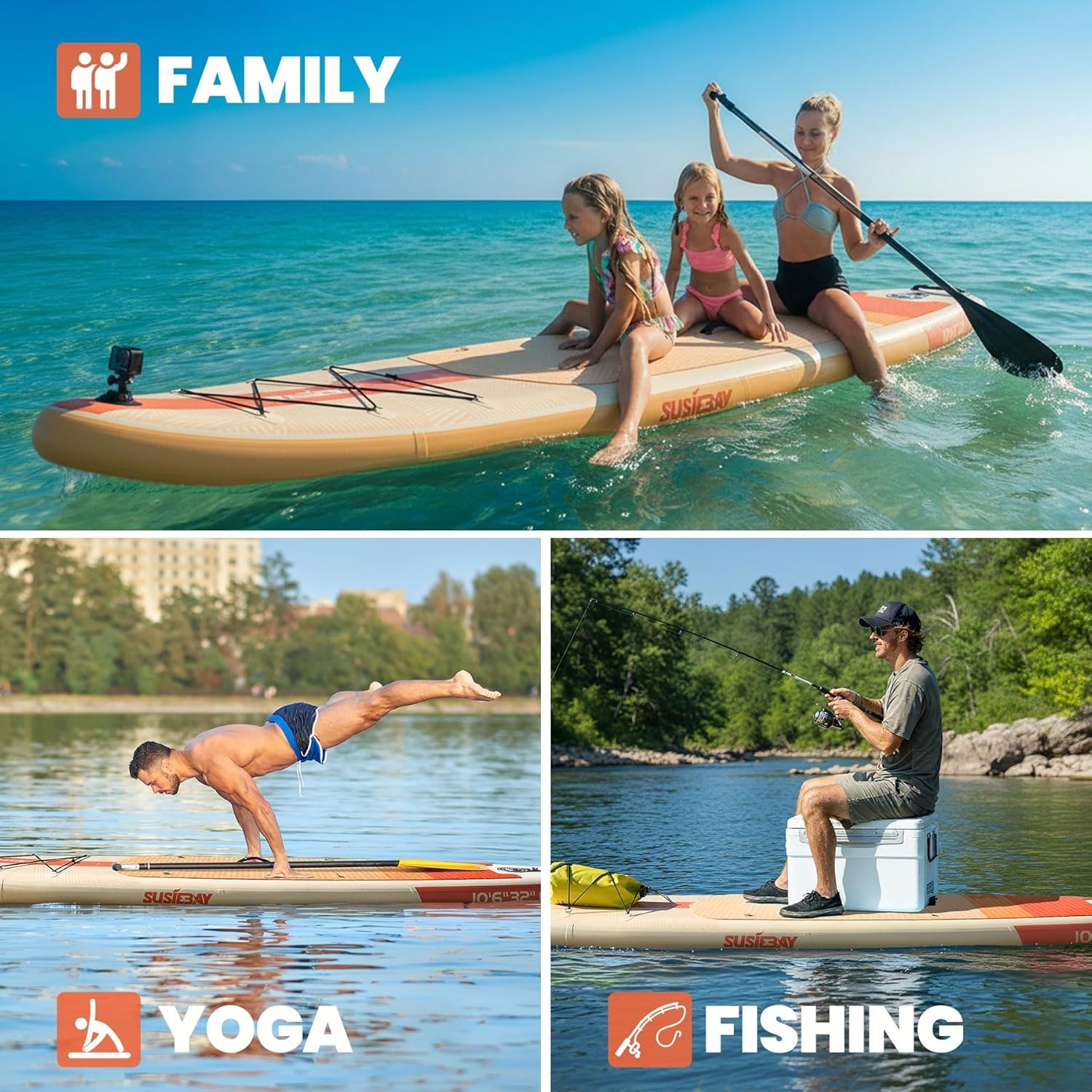 Tablas inflables de pie con Accesorios de Tabla Sup de 11 pies, Amplia posición, Cubierta Antideslizante, Bomba de Mano Doble, Bolsa Seca de 10 l, Tablas de Remo para Adultos