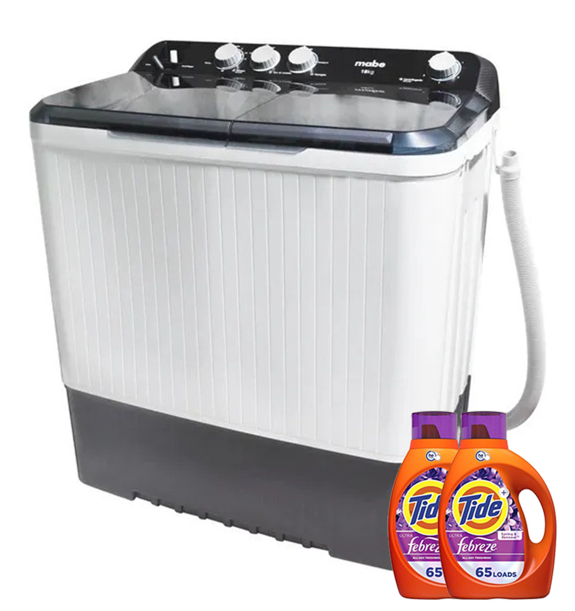  Lavadora Mabe Semi Automatica 13kg Doble Tina Con Bomba  + Regalo 2 Tide botellas 2,7 L 65 lavado