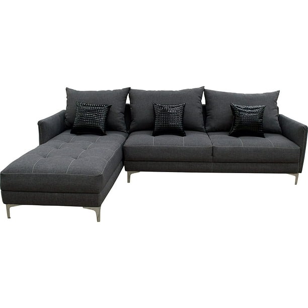 Sala esquinera Caslon, 260x180 cm, Gris Oxford El Bazar Store Moderna abotonada en esquina