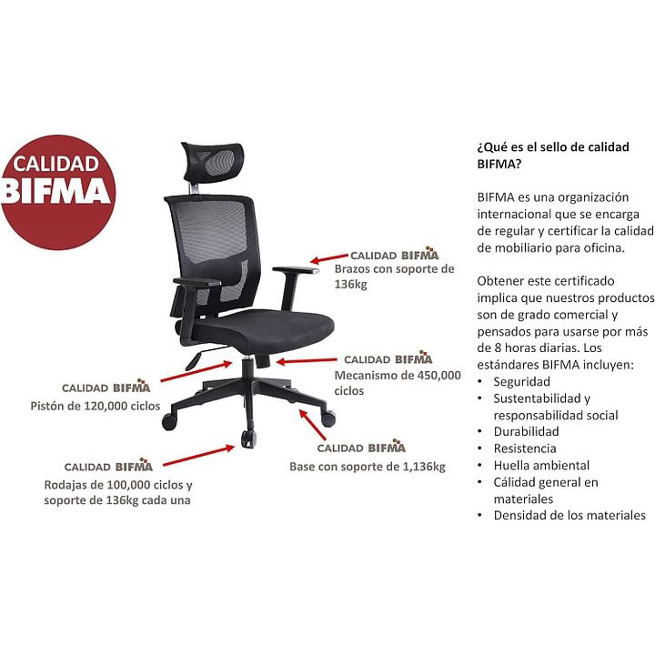 I SEATING Silla Oficina ejecutiva con cabecera y Soporte Lumbar Ajustable Silla Gamer sillas para Escritorio Silla ergonomica Caselli C