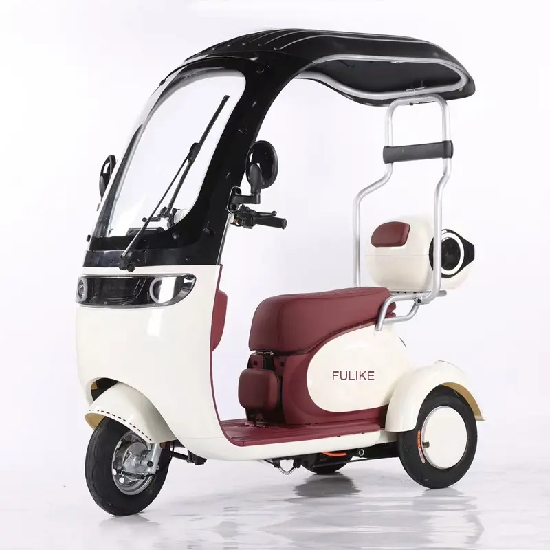 ¡Gran oferta! Triciclo eléctrico de movilidad de 3 ruedas, con neumáticos 300-8 y techo.