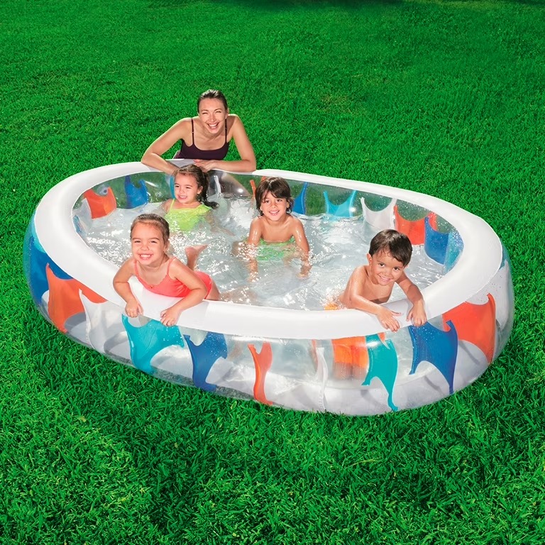 Alberca Inflable Ovalada Transparente 2.29 mt Bestway Plástico PVC Resistente