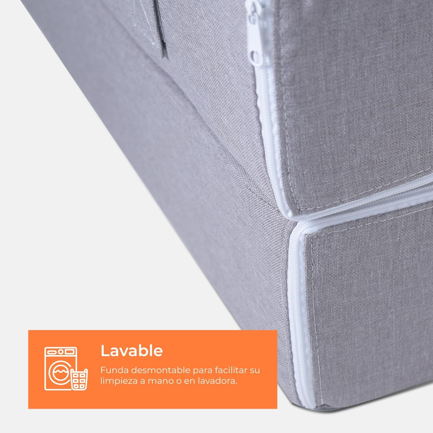 AGUSTO Sofá Cama Matrimonial Multifunción Colchon Plegable Futon Chaise Sillon Puff (Gris Oxford)