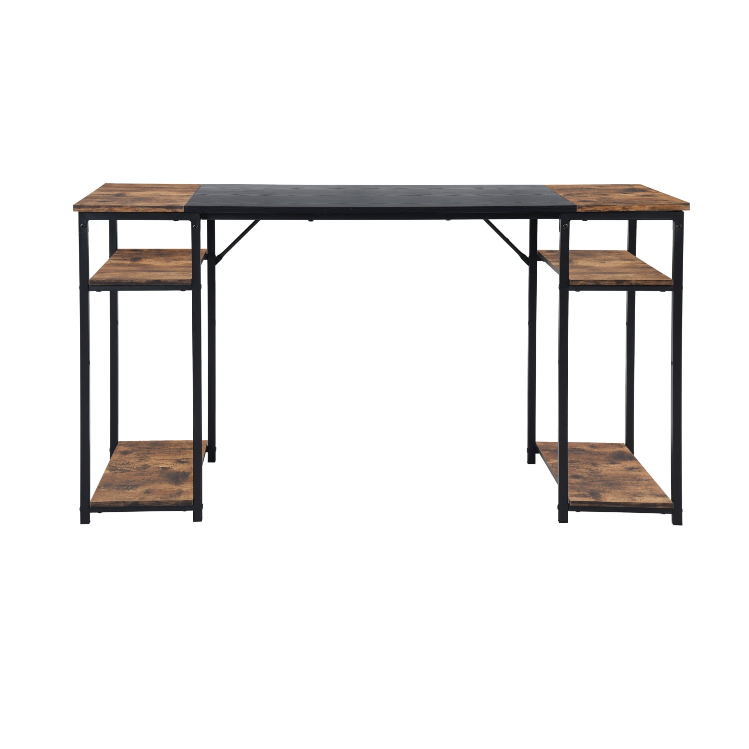 Escritorio Grande 140cm Color Madera con Negro,con Bolsa de Almacenamiento