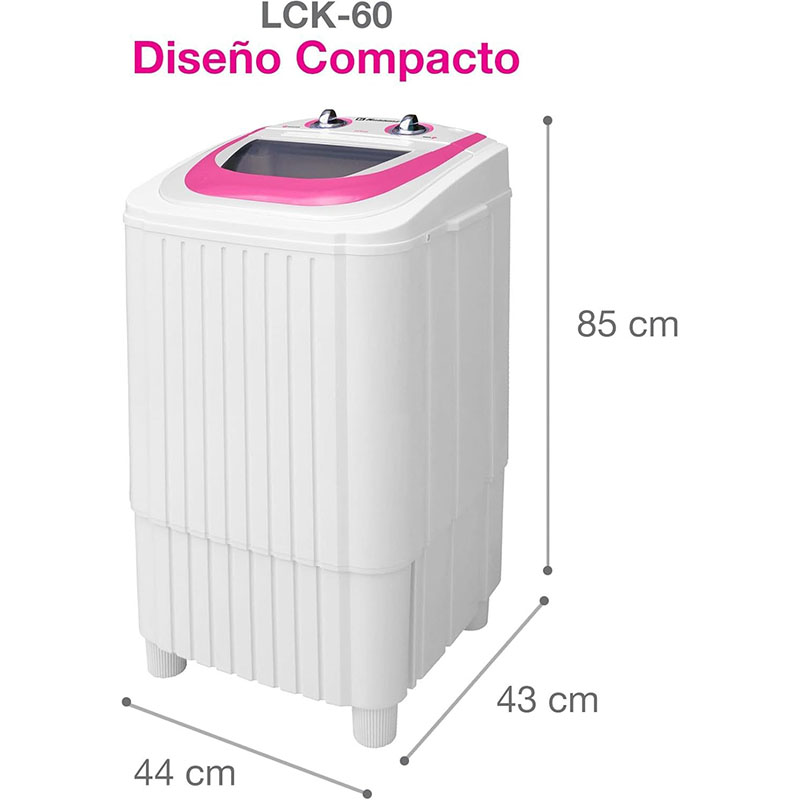 Koblenz Lavadora Compacta Semiautomática de 6 Kg con Timer y Paro Automático, 2 Velocidades, Sistema de Impulsor Reversible, Perilla Selectora, Fácil de Limpiar y Mover, Blanca LCK-60