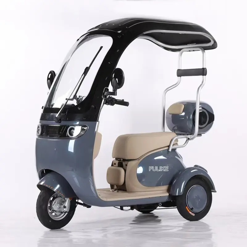 ¡Gran oferta! Triciclo eléctrico de movilidad de 3 ruedas, con neumáticos 300-8 y techo.