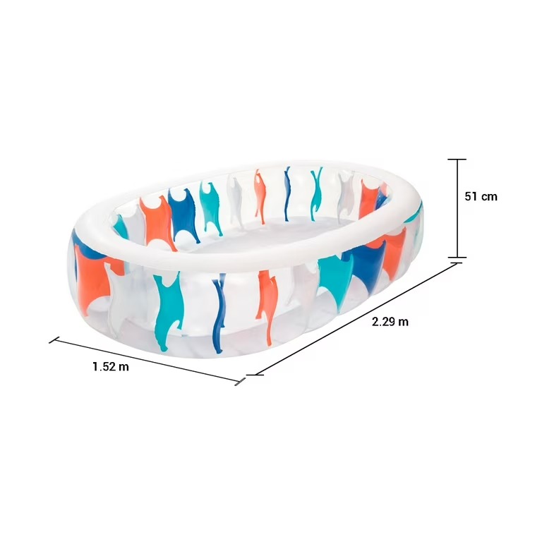 Alberca Inflable Ovalada Transparente 2.29 mt Bestway Plástico PVC Resistente