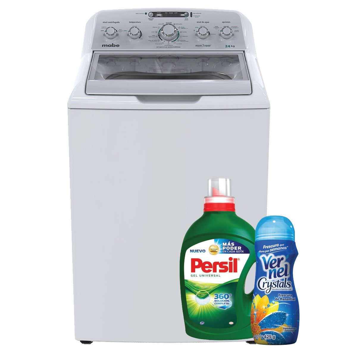 Paquete Mabe Lavadora Carga Superior 20 Kg Blanco Mabe Y Kit de Jabón Lma70215Vbab0