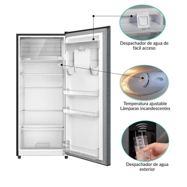 Refrigerador Atvio 7 Pies AT-6.6URR Silver/Rojo