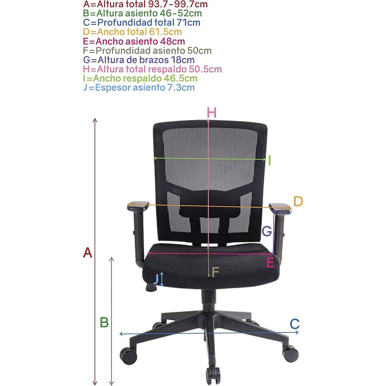 I SEATING Silla Oficina ejecutiva con cabecera y Soporte Lumbar Ajustable Silla Gamer sillas para Escritorio Silla ergonomica Caselli C