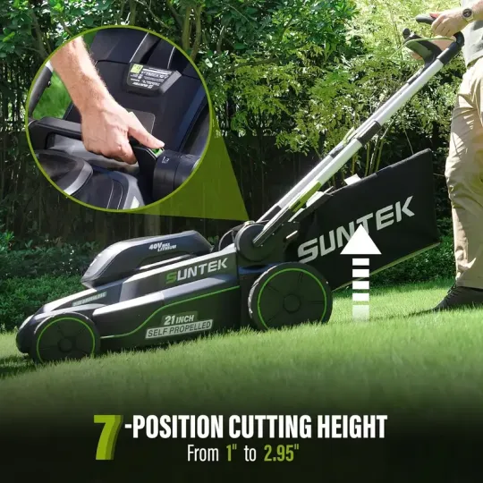 SUNTEK 40V 18-Inch Cortacésped Eléctrico Inalámbrico, Cortacéspedes de Paseo Digi-Brushless, Batería de Iones de Litio de 4.0Ah y Cargador Rápido Incluido