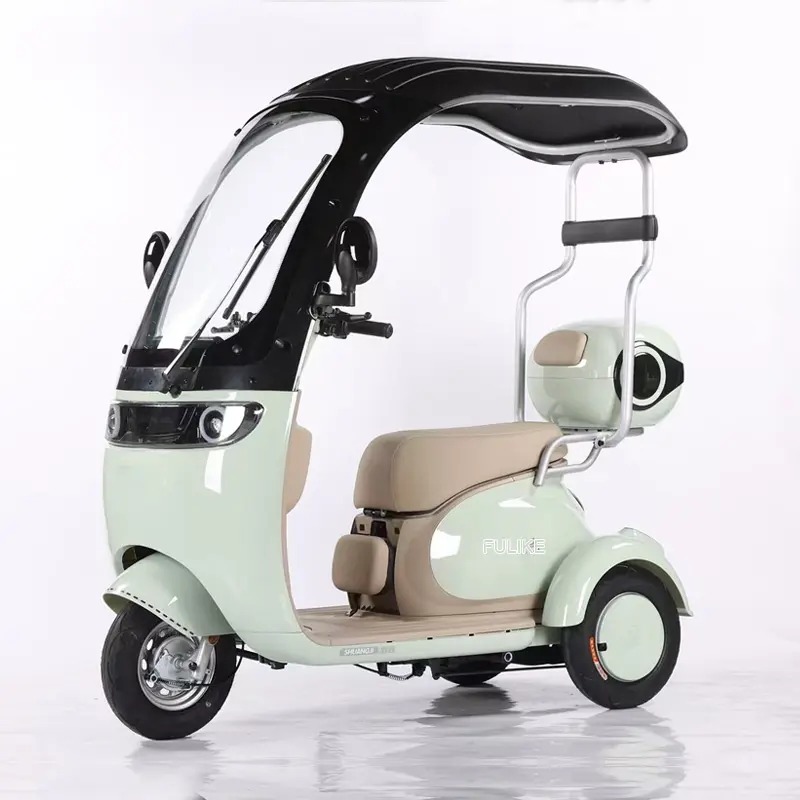 ¡Gran oferta! Triciclo eléctrico de movilidad de 3 ruedas, con neumáticos 300-8 y techo.