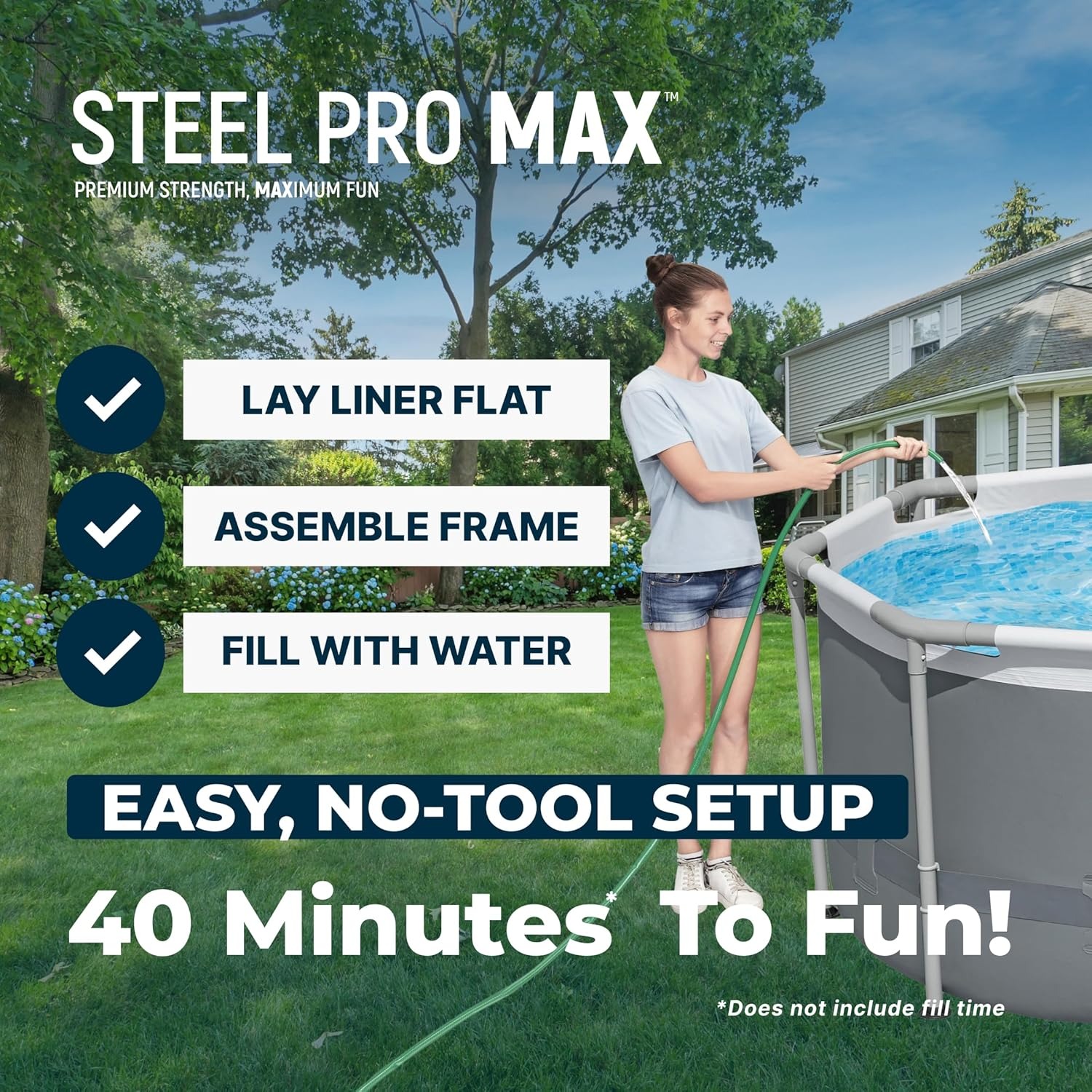 Bestway Steel Pro MAX - Juego de Piscina sobre el Piso (10 pies x 6 pies x 7 pies x 33 pies) | Incluye Bomba de Filtro de 330 galones por Hora | Piscina Ovalada para niños y Adultos