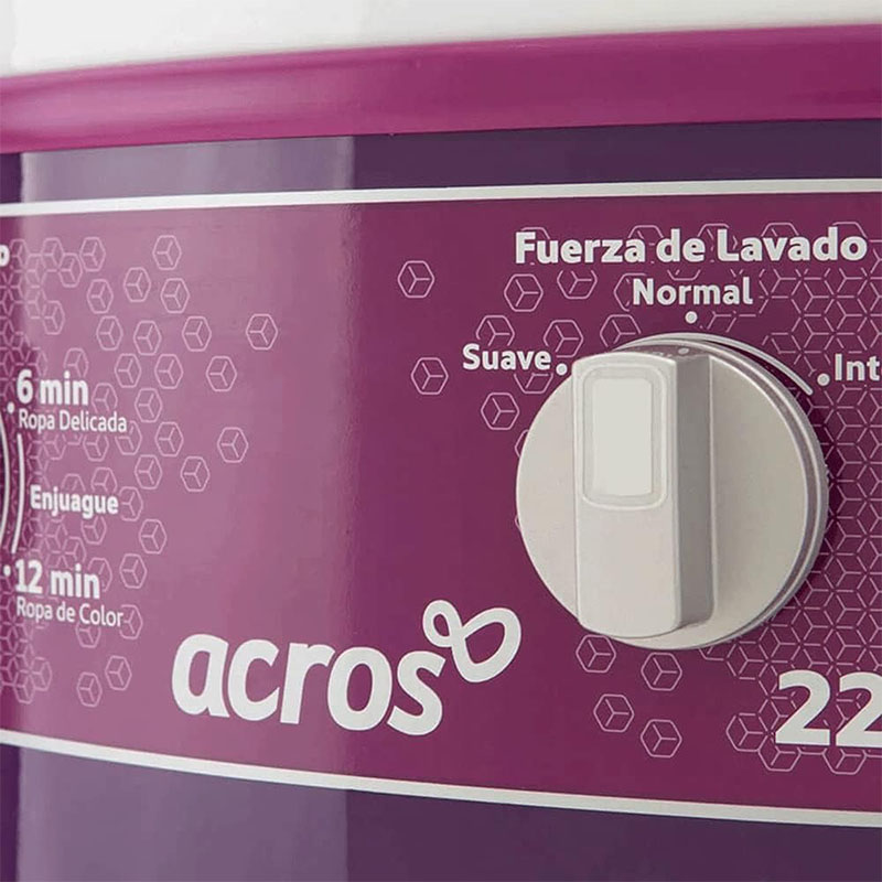 Acros Lavadora de 22kg Una tina Manual Redonda Morada modelo ALF-2253EM