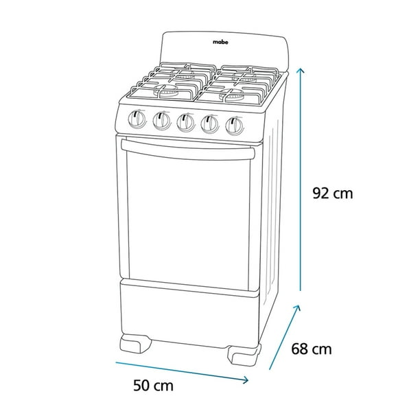 Estufa de Piso 50 cm (20 pulgadas) Plata Mercury Mabe - EM5043BFIS1