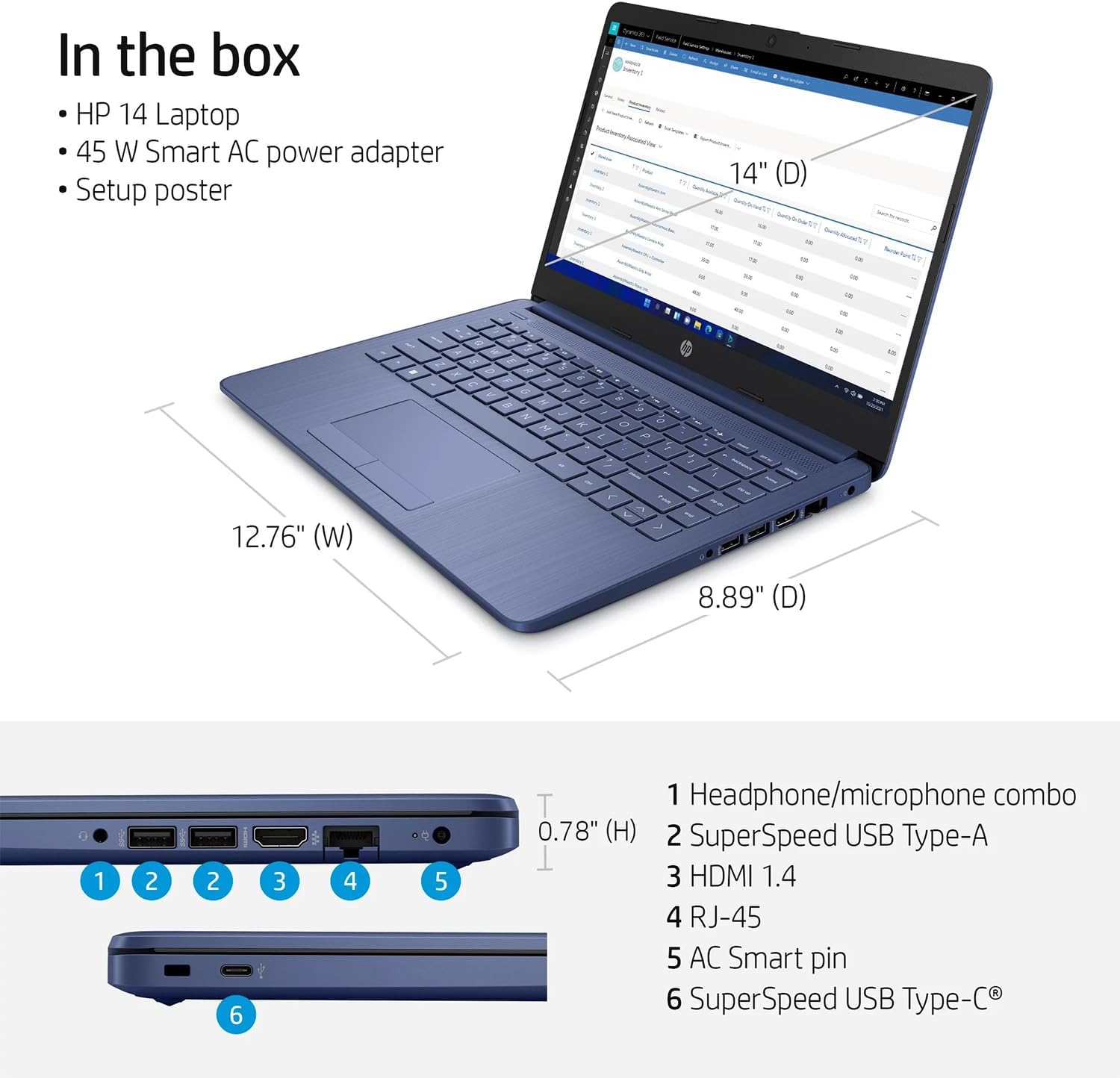 HP - Laptop (incluye 1 año Microsoft 365), pantalla HD de 14 pulgadas, 16 GB de RAM, 64 GB eMMC, Intel Quad-Core N4120, estudiantes y negocios, cámara web, HDMI, Wi-Fi, RJ-45, Windows 11 Home, rosa