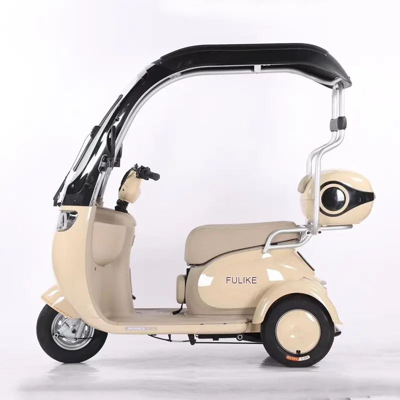 ¡Gran oferta! Triciclo eléctrico de movilidad de 3 ruedas, con neumáticos 300-8 y techo.