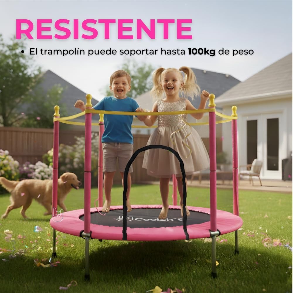 COOLSHT Trampolin Brincolin para Niños 1.4 M Diámetro con Red De Seguridad