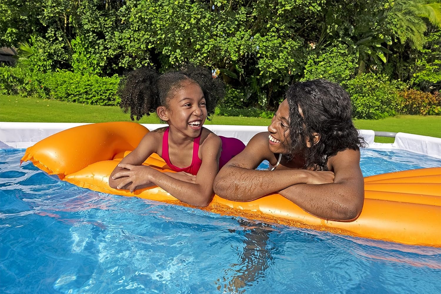 Bestway: Power Steel - Juego de piscina sobre el piso de 9 pies 3 pulgadas x 6 pies 5 pulgadas x 33 pulgadas, 937 galones, piscina familiar rectangular al aire última intervensión, resistente a la corrosión y a los pinchazos, incluye dispensador ChemConne
