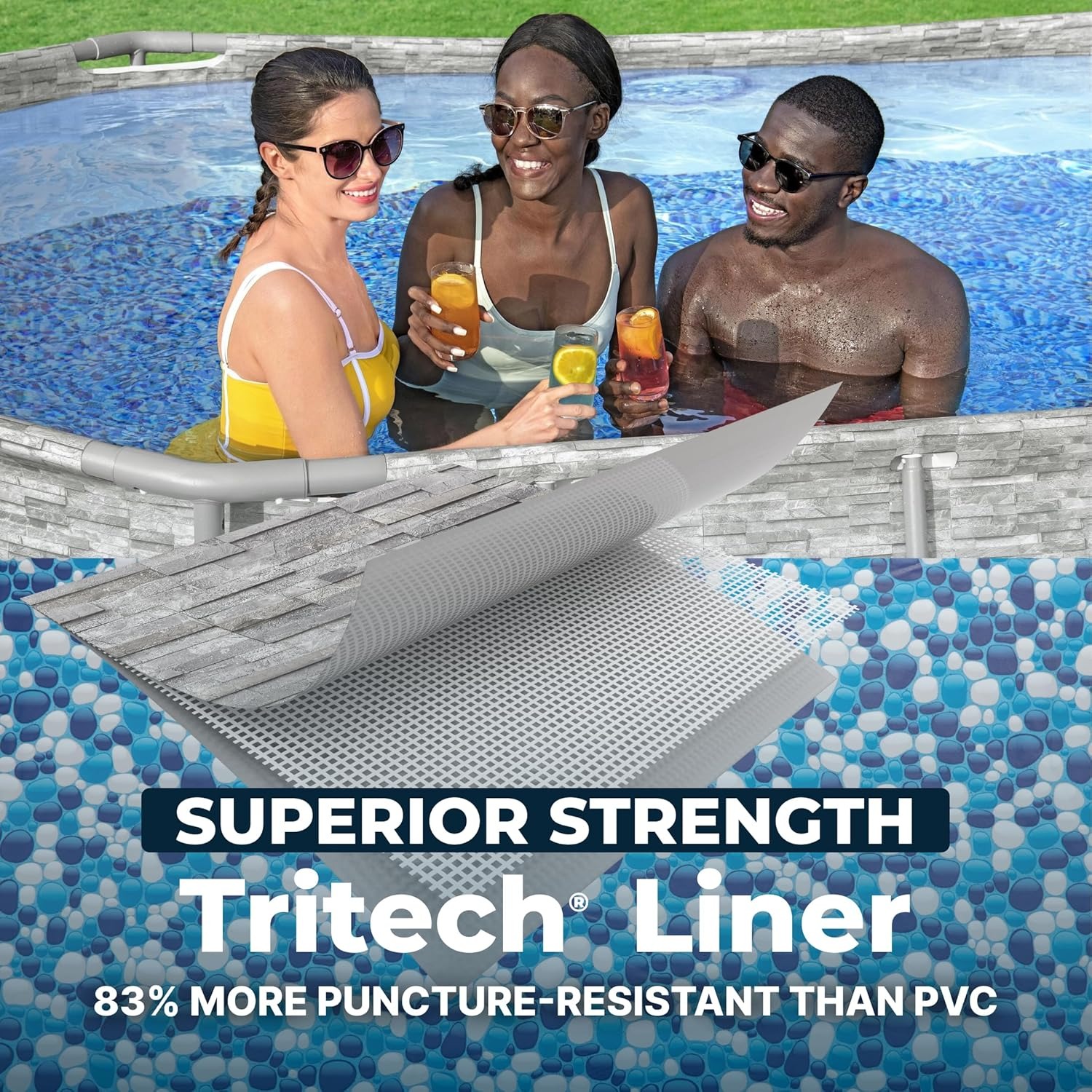 Bestway Power Steel Swim Vista Series Juego de Piscina Ovalada de 14 pies x 8 pies 2 Pulgadas x 39.5 Pulgadas