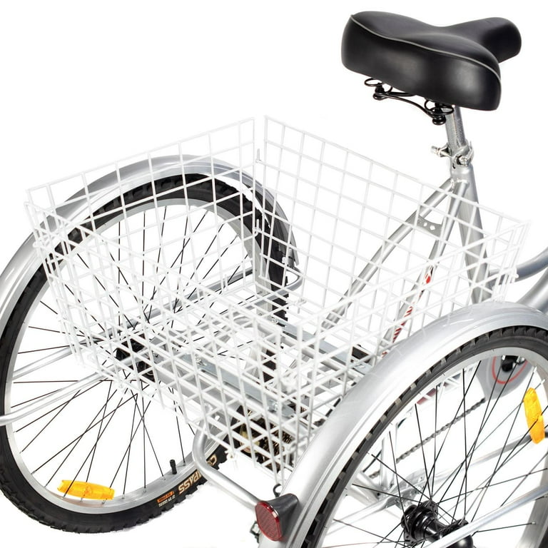 Bicicleta R26 7 Velocidades Tricicleta con Canasta Trasera Gospel PL7001-P