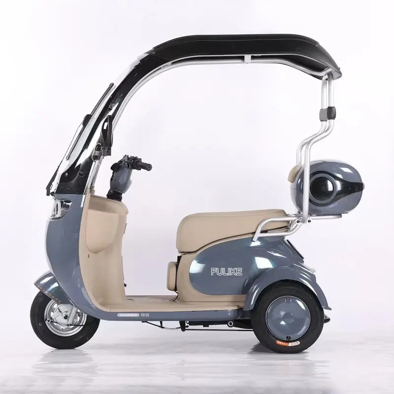¡Gran oferta! Triciclo eléctrico de movilidad de 3 ruedas, con neumáticos 300-8 y techo.