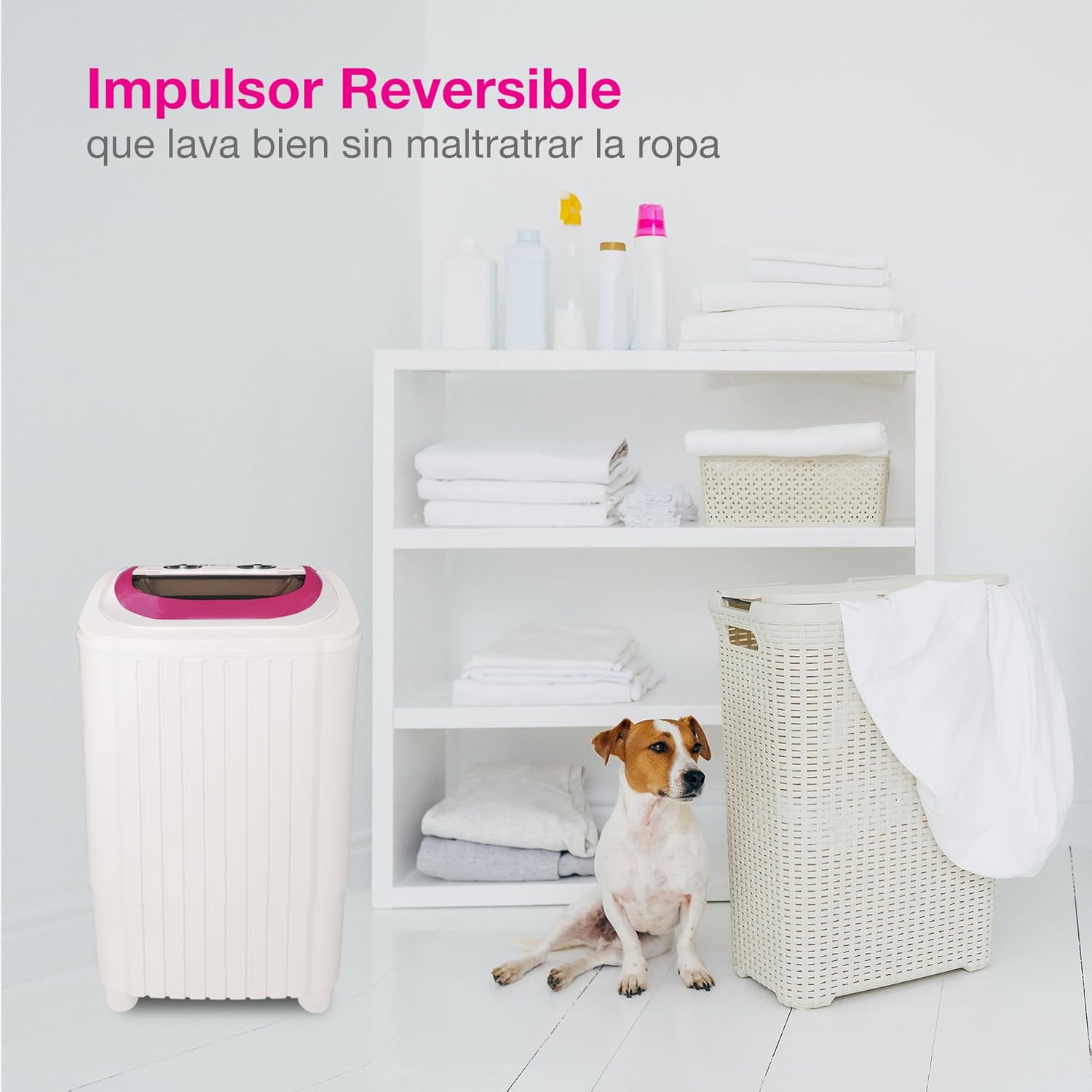 Koblenz Lavadora Compacta Semiautomática de 6 Kg con Timer y Paro Automático, 2 Velocidades, Sistema de Impulsor Reversible, Perilla Selectora, Fácil de Limpiar y Mover, Blanca LCK-60