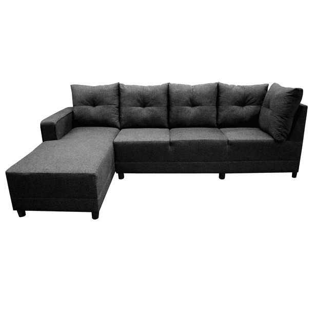 Sala Esquinera en U El Bazar Store Hera Gris Oxford 160x275x215 cm, 4 Salas en 1, Tela Lino nacional, Modular