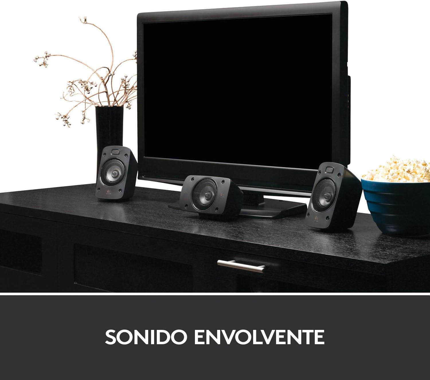 Logitech Z906 5.1 Sistema de Audio con Sonido Envolvente THX, Certificado Dolby&DTS, 500 W RMS, Multi-Dispositivos, Entradas Audio Múltiples, PC/PS4/Xbox/TV/Móvil/Tablet - Negra
