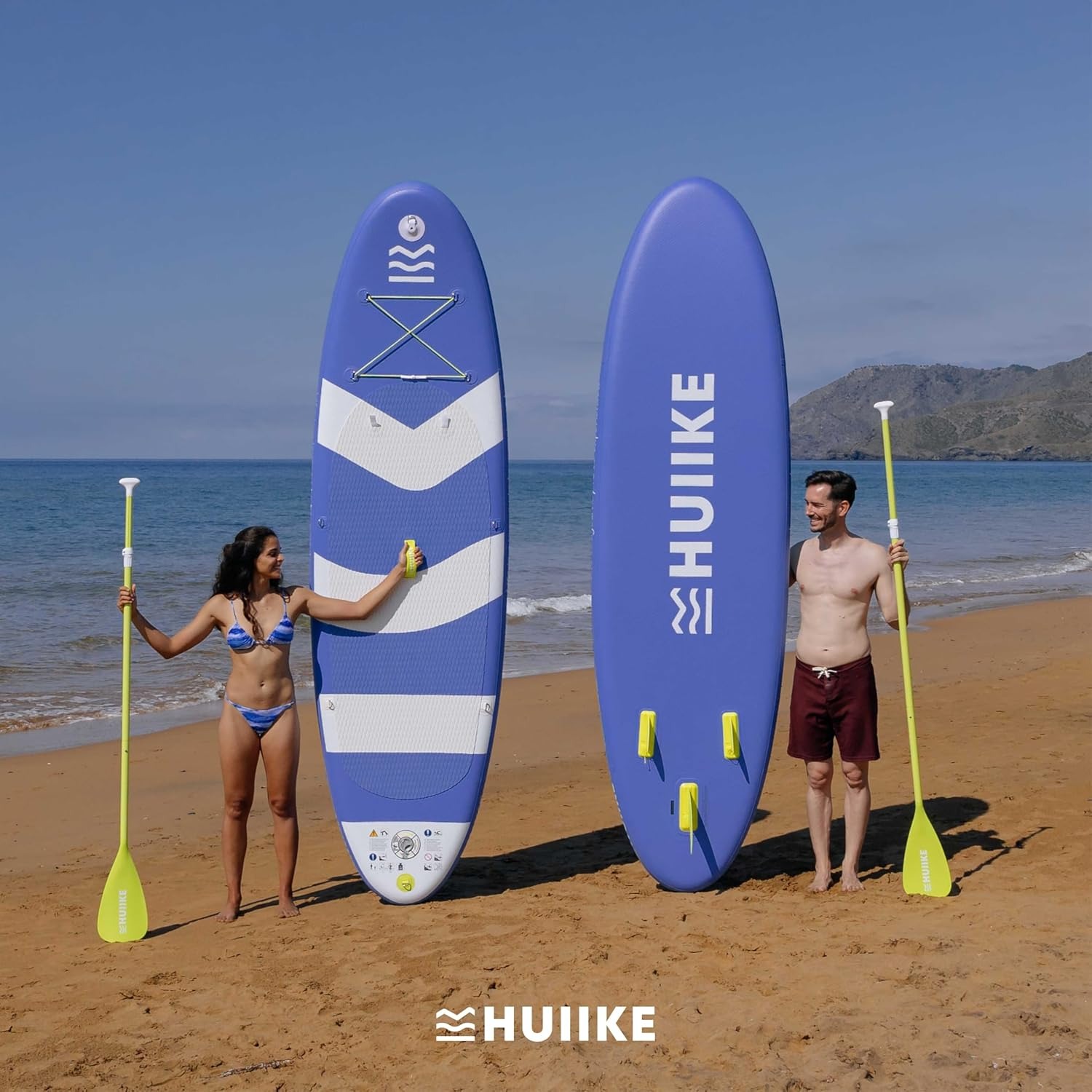 Tabla de remo inflable con accesorios de primera calidad - HUIIKE | Tablas de remo inflables para adultos con asiento de kayak y remos 2 en 1 | Tabla de remo de pie, gran resistencia a la estabilidad