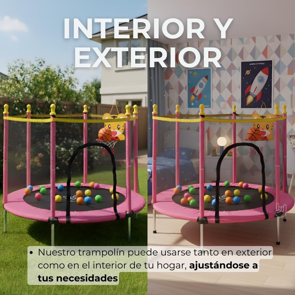 COOLSHT Trampolin Brincolin para Niños 1.4 M Diámetro con Red De Seguridad