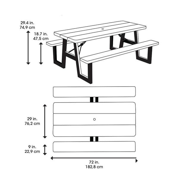 Mesa Plegable Lifetime de Picnic con Marco
