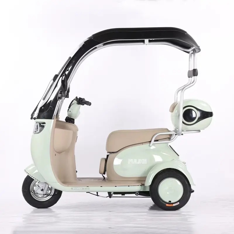 ¡Gran oferta! Triciclo eléctrico de movilidad de 3 ruedas, con neumáticos 300-8 y techo.