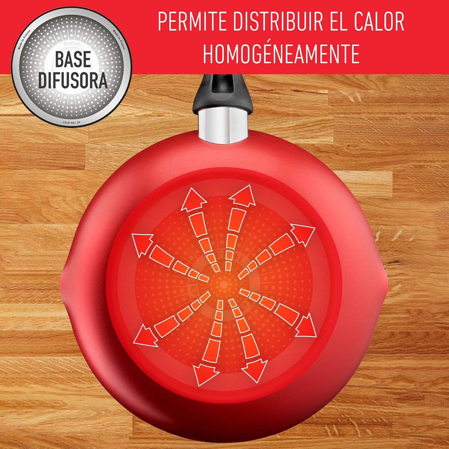 T-fal Batería de Cocina Supercook de 26 piezas Color Rojo con Antiadherente Titanium, tecnología Thermo Señal, de fácil limpieza y base difusora para crear deliciosas recetas, B929SZ84