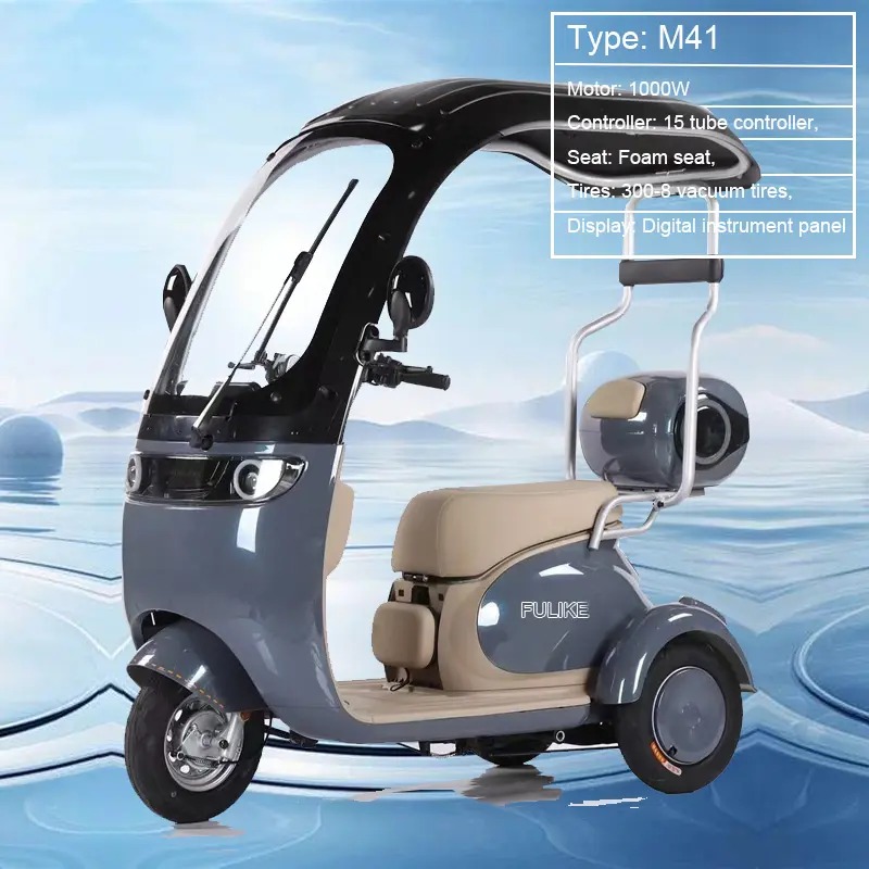 ¡Gran oferta! Triciclo eléctrico de movilidad de 3 ruedas, con neumáticos 300-8 y techo.