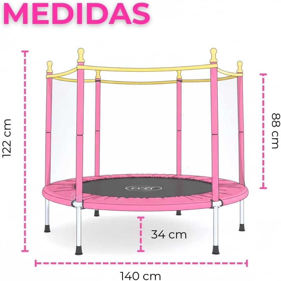 COOLSHT Trampolin Brincolin para Niños 1.4 M Diámetro con Red De Seguridad