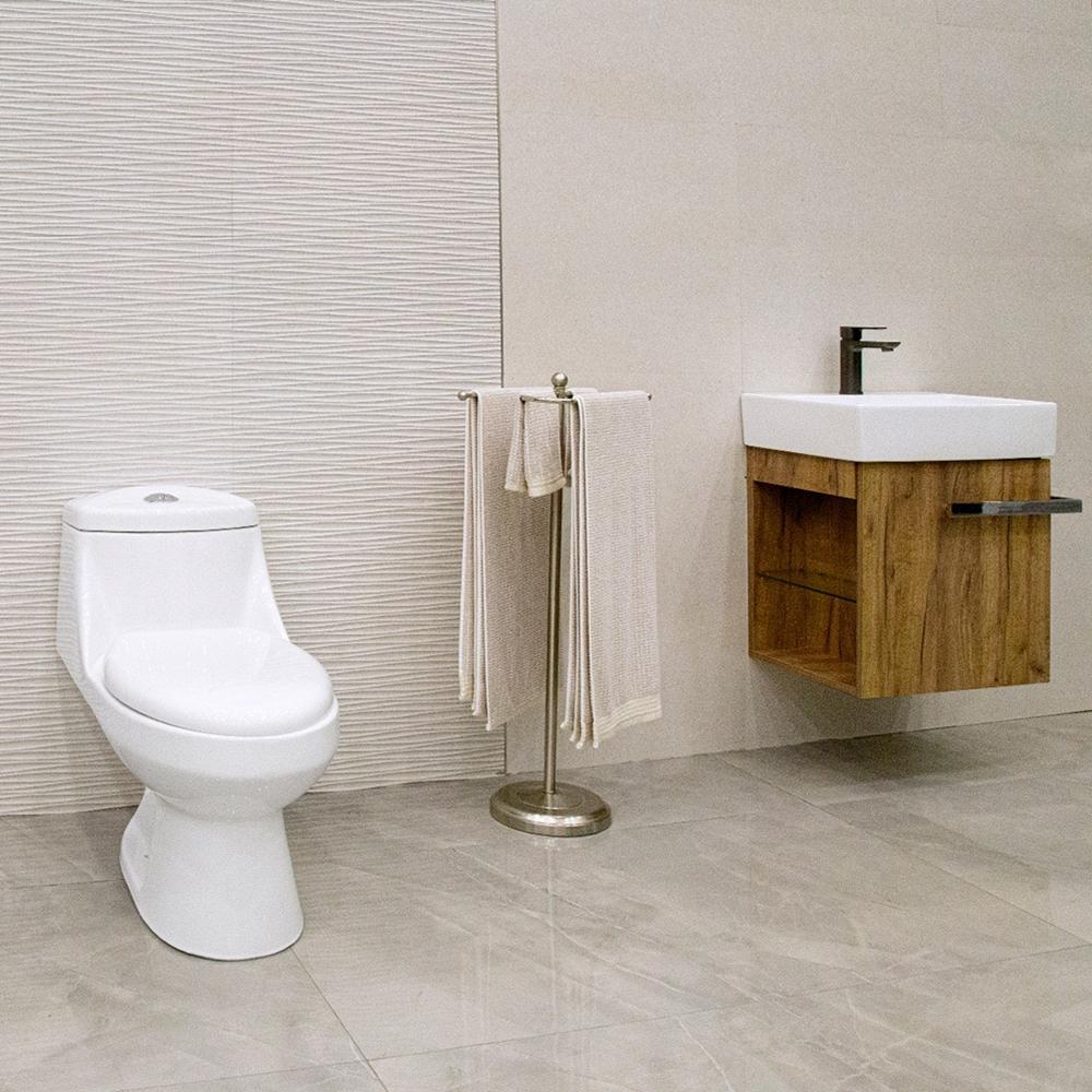 SANITARIO ZEUS 1 PIEZA ALARGADO 3.8 Y 4.8 LTS BLANCO