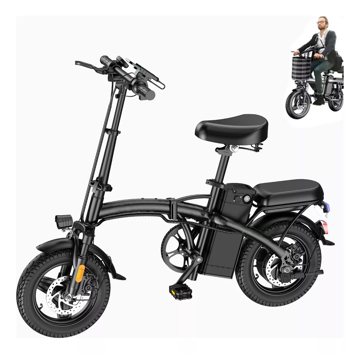 Bicicleta Eléctrica Plegable Para Dos Pasajeros 35 Km/h
