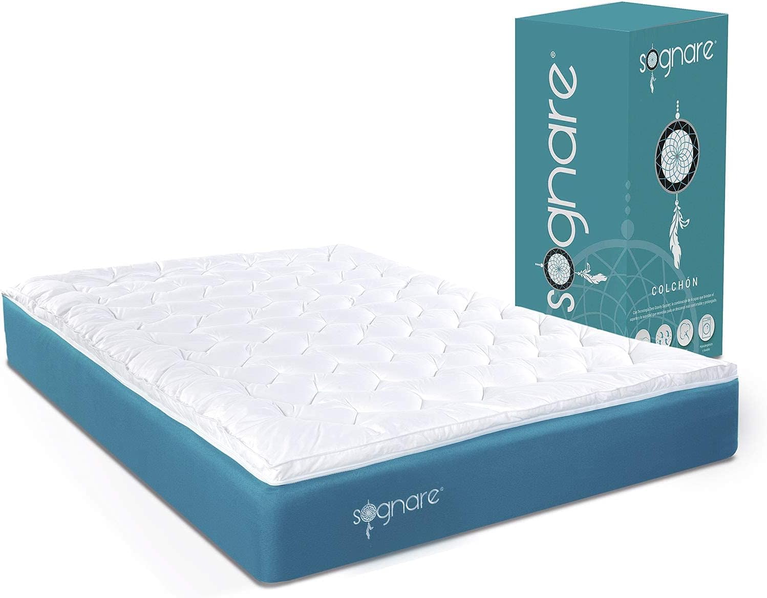 Sognare Zero Colchón Tamaño Individual Memory Foam, Densidad Firme, Temperatura Frío, Hipoalergénico y Funda Removible Lavable. 100 Noches de Garantía.