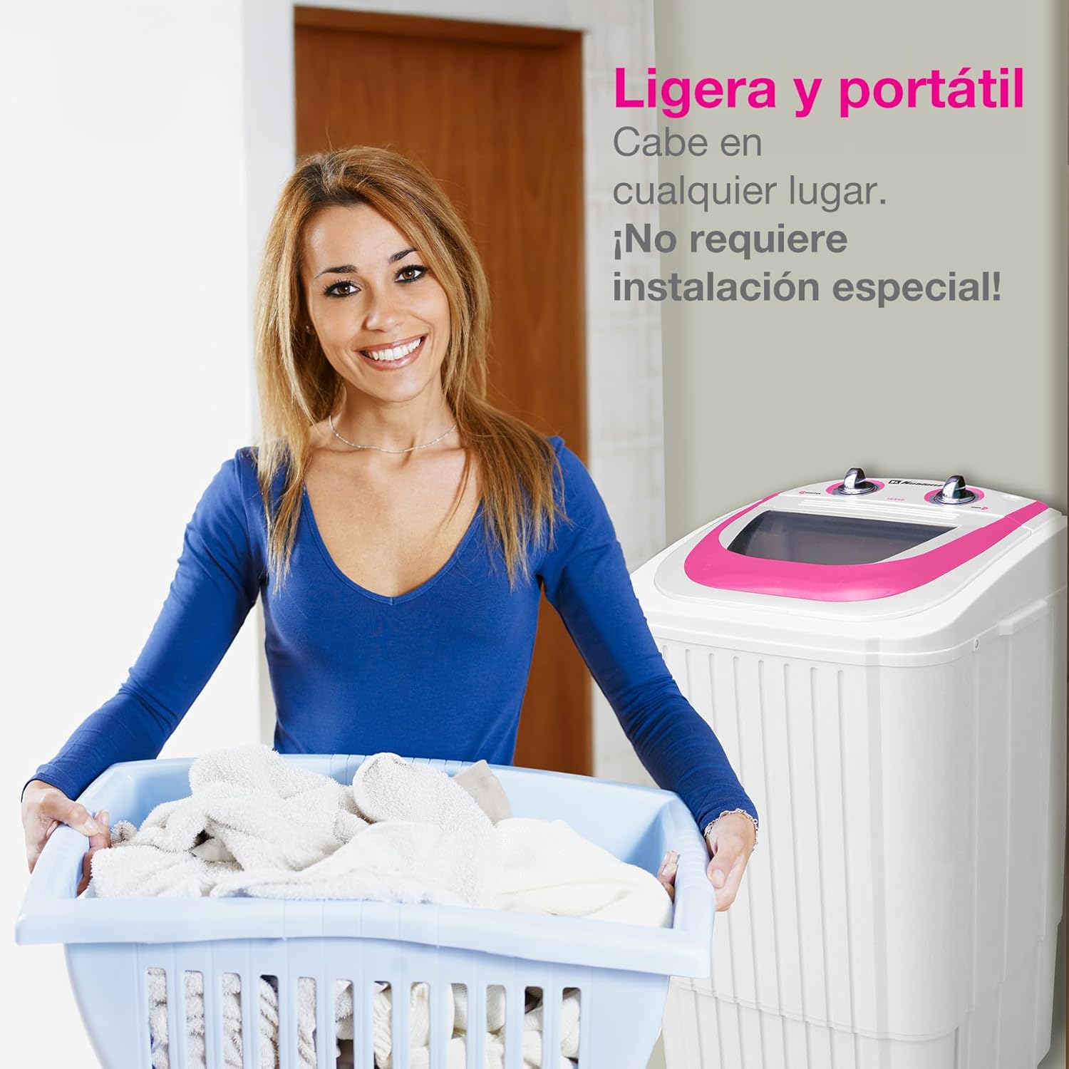 Koblenz Lavadora Compacta Semiautomática de 6 Kg con Timer y Paro Automático, 2 Velocidades, Sistema de Impulsor Reversible, Perilla Selectora, Fácil de Limpiar y Mover, Blanca LCK-60