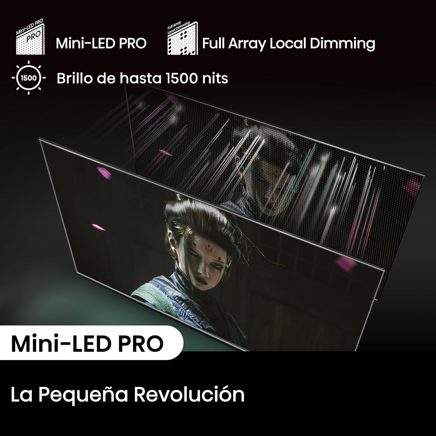Hisense Pantalla MiniLED de 65" 65U7N Google TV Works with Alexa 2024