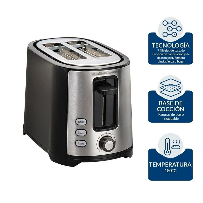 Tostador Hamilton Beach HB 22633V 2 rebanadas Negro